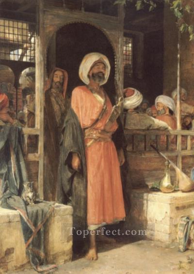 The Door of a Cafe in Cairo Oriental John Frederick Lewis Arabs Oil Paintings